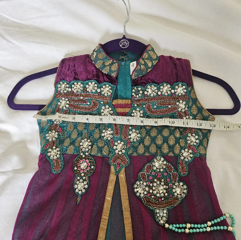 Girls Indian Jewel Toned Dress, India Size 24